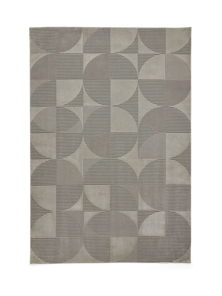 Catherine Lansfield Silver Retro Circles Washable Rug - Image 2 of 6 Catherine Lansfield Silver Retro Circles Washable Rug - Image 2 of 6