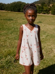 Ecru Cherry Stripe Playsuit (3-16yrs) - Image 1 of 5