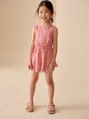 Pink Ditsy Open Back Ruffle Hem Playsuit (3-16yrs) - Image 2 of 9