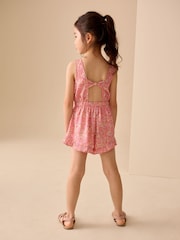 Pink Ditsy Open Back Ruffle Hem Playsuit (3-16yrs) - Image 3 of 9