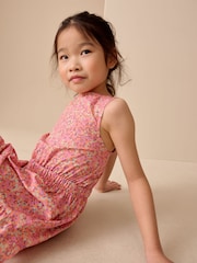 Pink Ditsy Open Back Ruffle Hem Playsuit (3-16yrs) - Image 4 of 9
