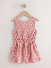 Pink Ditsy Open Back Ruffle Hem Playsuit (3-16yrs) - Image 6 of 9