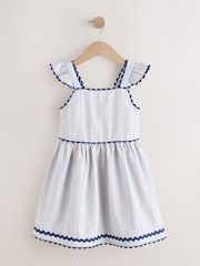 Blue/White Stripe Ruffle Dress (3-16yrs) - Image 5 of 9