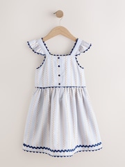 Blue/White Stripe Ruffle Dress (3-16yrs) - Image 6 of 9
