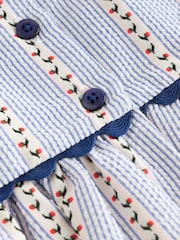 Blue/White Stripe Ruffle Dress (3-16yrs) - Image 7 of 9