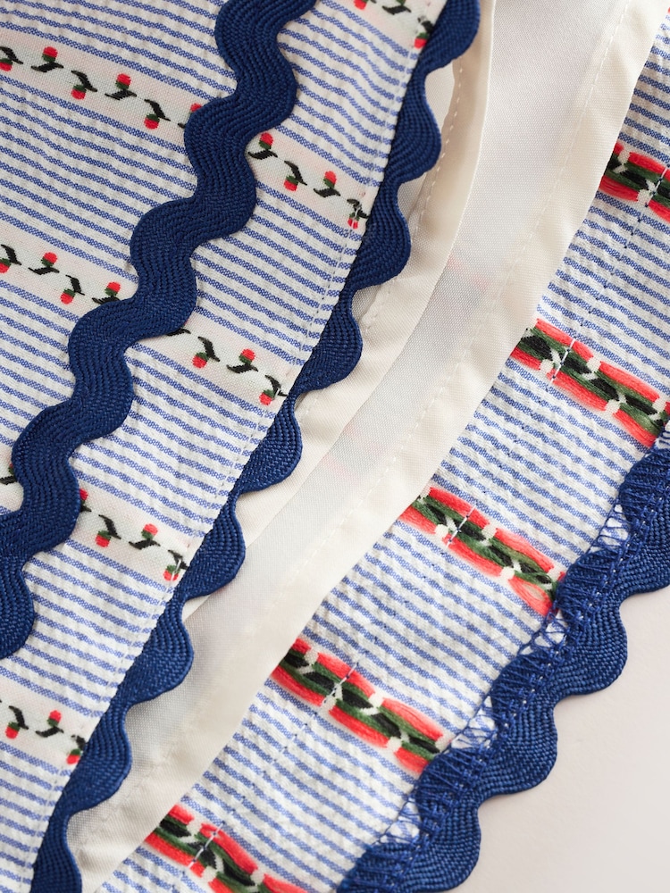 Buy Blue/White Stripe Ruffle Dress (3-16yrs) from Next USA Buy Blue/White Stripe Ruffle Dress (3-16yrs) from Next USA