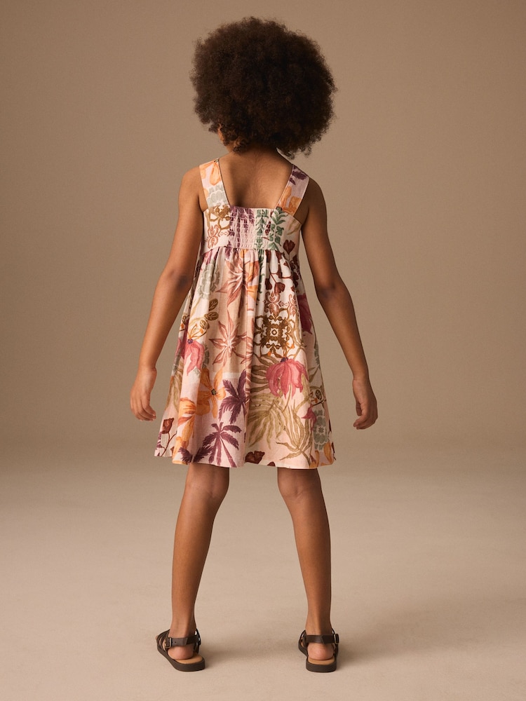 Chocolate Brown Linen Summer Dress (3-16yrs) - Image 3 of 3