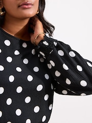 Friends Like These Spot Curve Shirred Cuff Top - Image 2 of 4