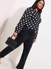 Friends Like These Spot Curve Shirred Cuff Top - Image 3 of 4