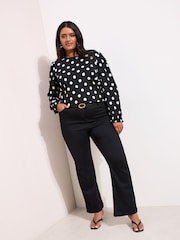 Friends Like These Spot Curve Shirred Cuff Top - Image 4 of 4