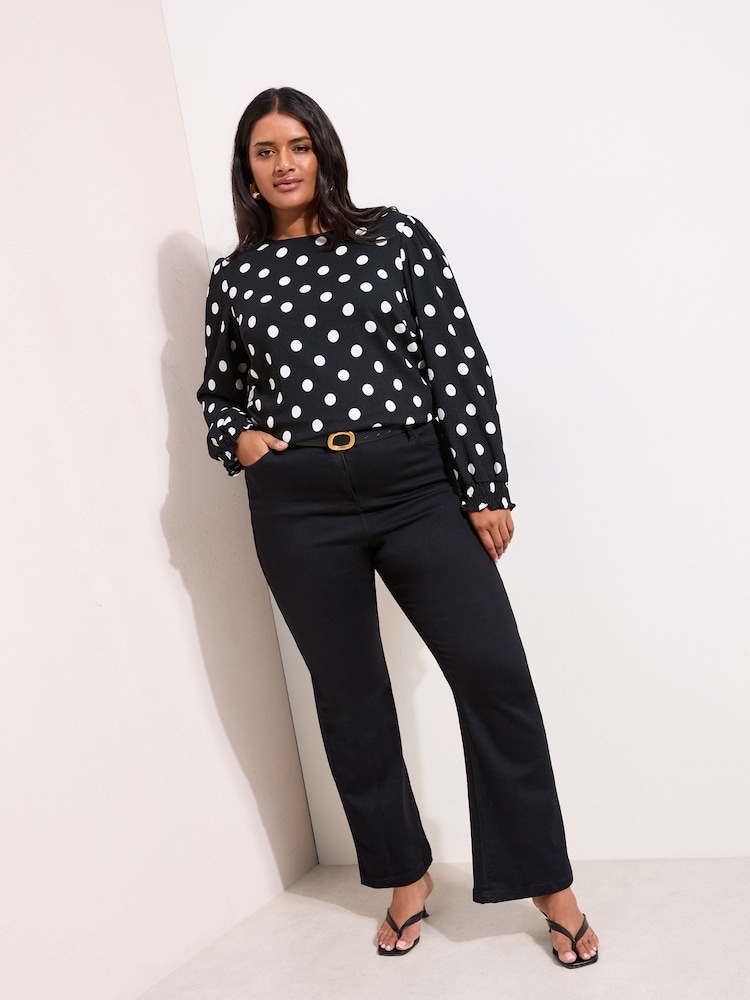 Friends Like These Spot Curve Shirred Cuff Top - Image 4 of 4