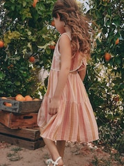 Rust Brown Embroidered Sleeveless Dress (3-16yrs) - Image 4 of 4