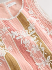 Rust Brown Embroidered Sleeveless Dress (3-16yrs) - Image 7 of 8