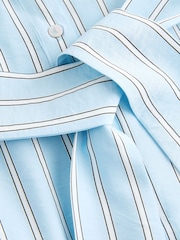 Blau Weiss Gestreift - Halter Shirt Midi Belted Dress - Bild 3 von 3