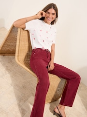 White Heart Embroidered - Tricou Friends Like These cu model grafic - Imaginea 4 din 5