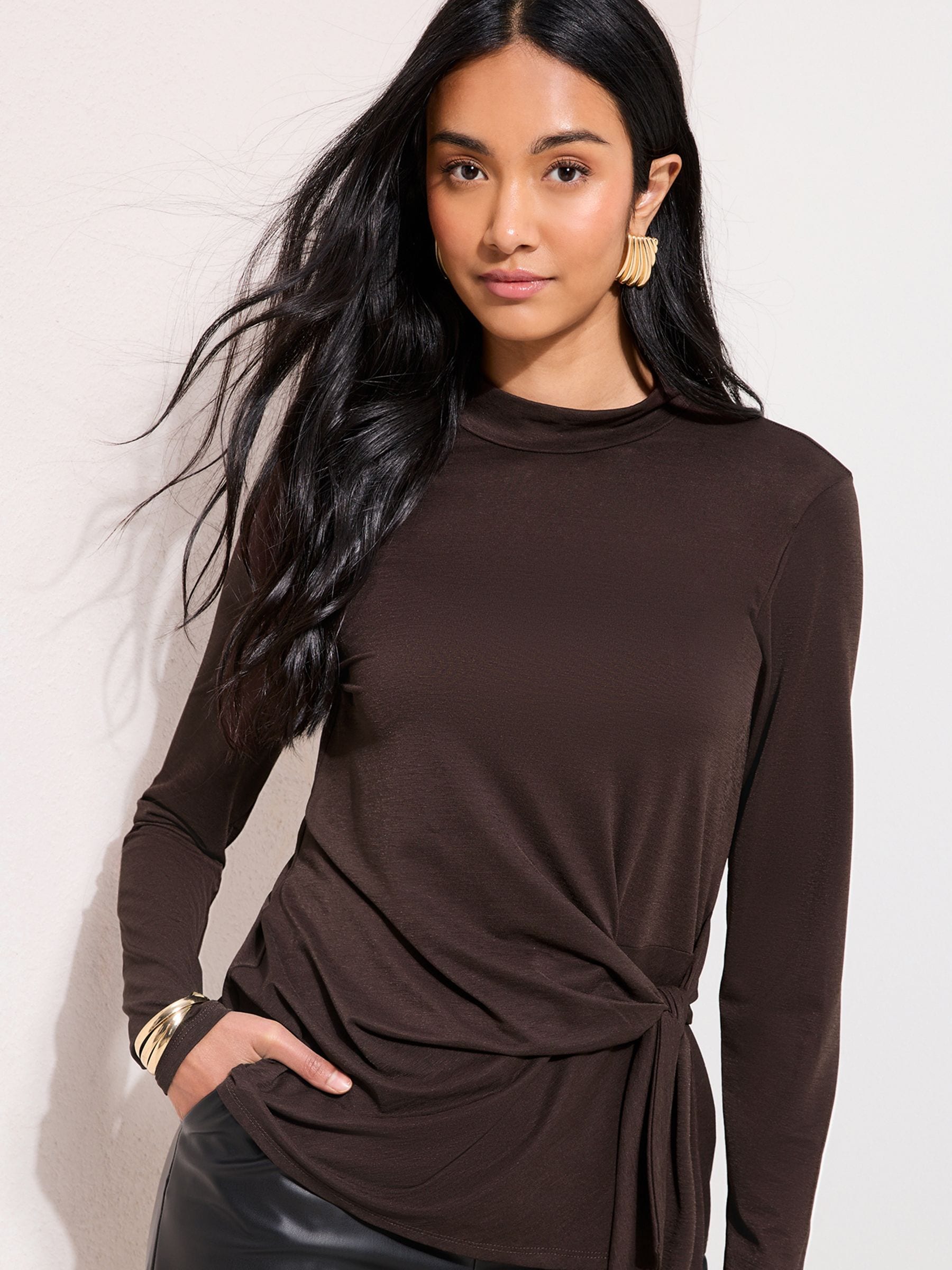 Buy Friends Like These Chocolate Brown Tie Waist Top from Next USA