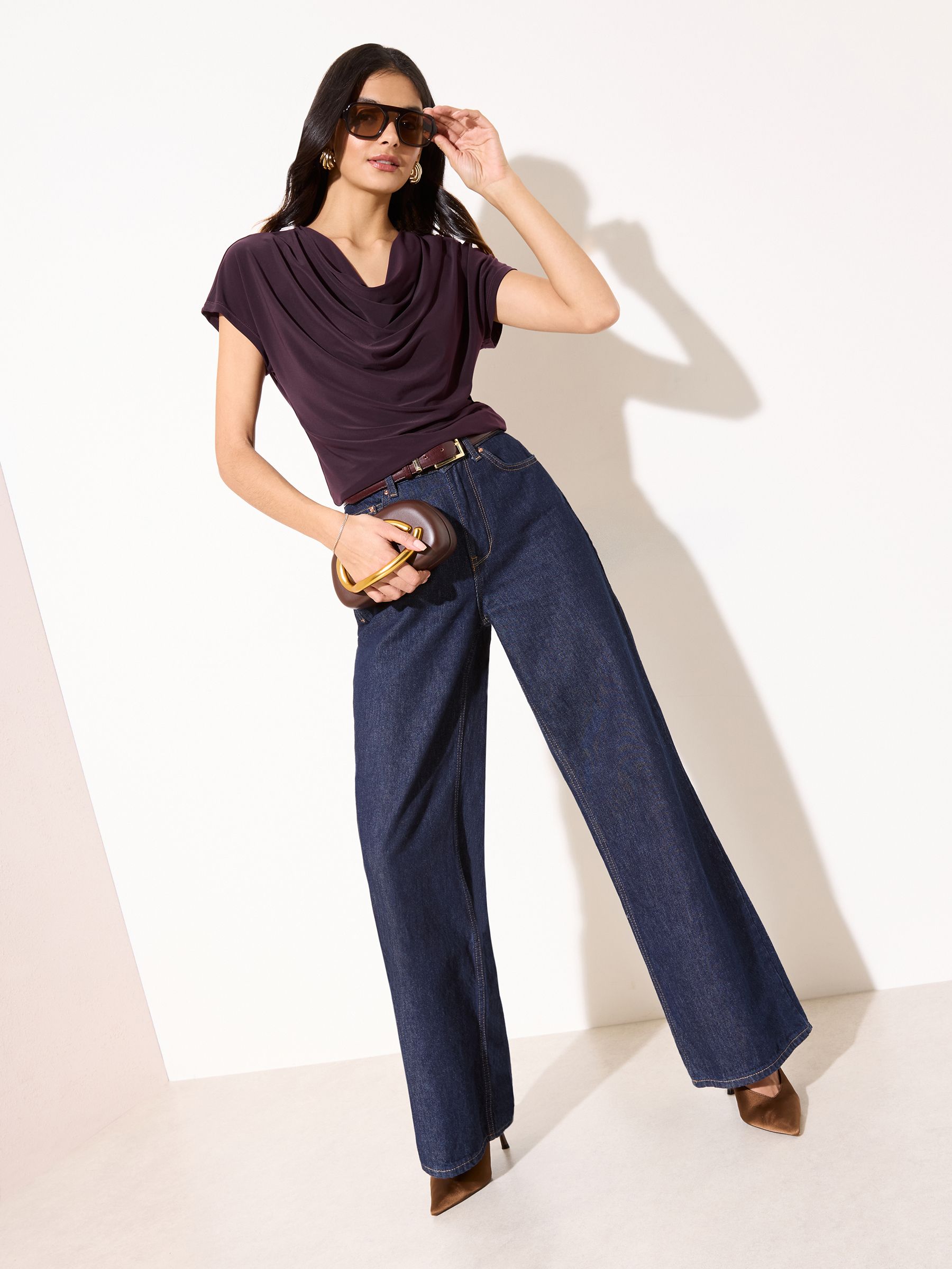 Buy Friends Like These Wine Cowl Neck Top from Next Romania