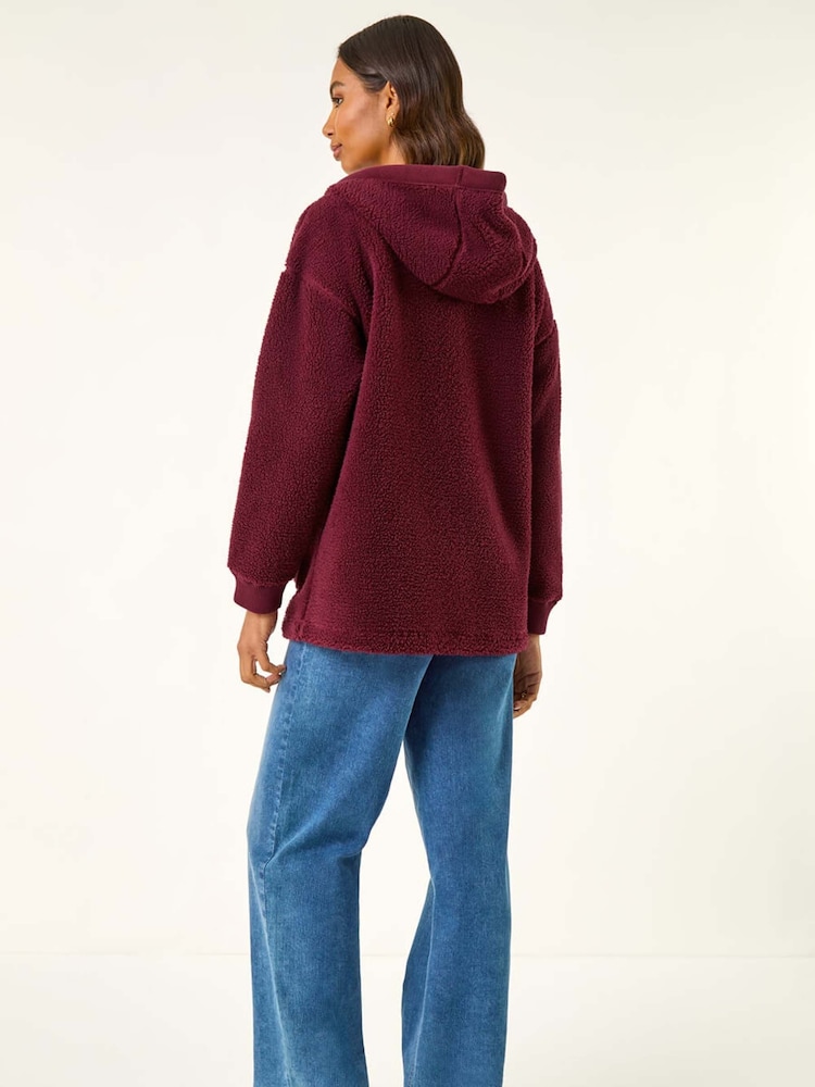 Roman Red Hooded Borg Zip Through Jacket - Image 2 of 5 Roman Red Hooded Borg Zip Through Jacket - Image 2 of 5