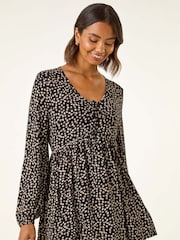 Roman Black Printed Snit Jersey Blouse - Image 1 of 5