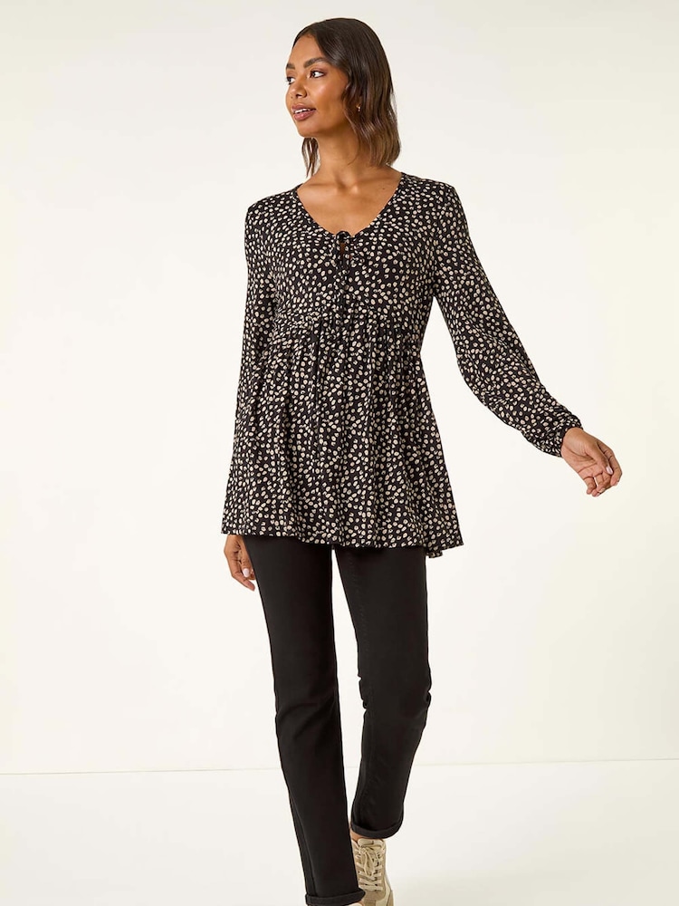 Roman Black Printed Snit Jersey Blouse - Image 2 of 5