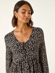 Roman Black Printed Snit Jersey Blouse - Image 4 of 5