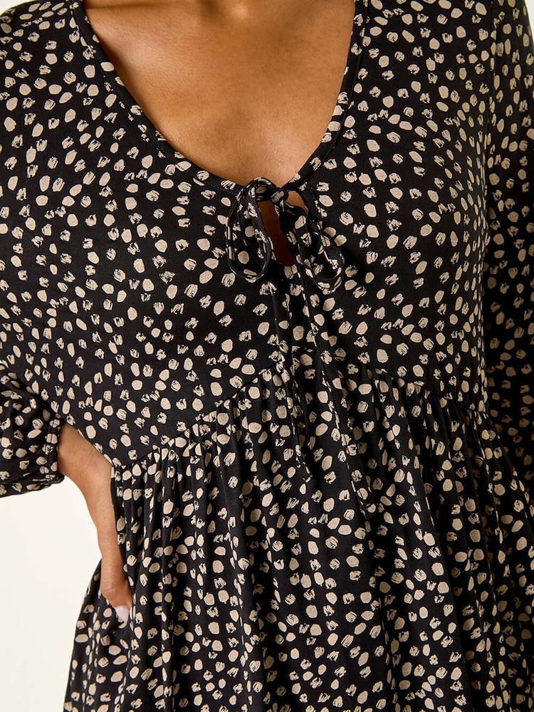 Roman Black Printed Snit Jersey Blouse - Image 5 of 5