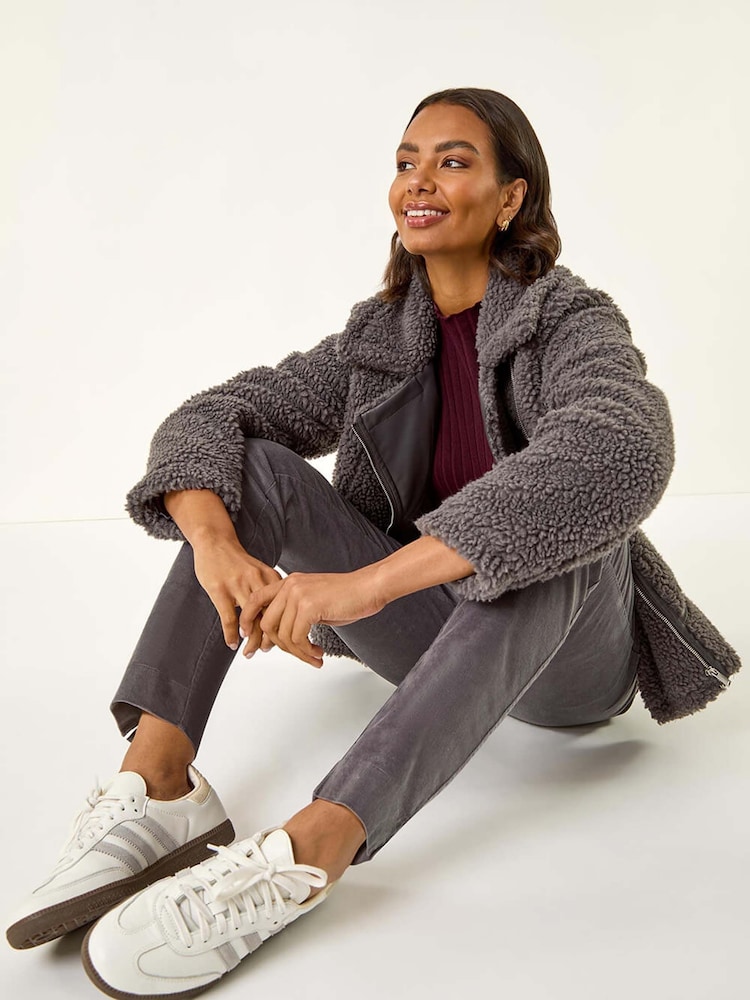 Roman Grey Corduroy Stretch Denim Trousers - Image 1 of 5 Roman Grey Corduroy Stretch Denim Trousers - Image 1 of 5