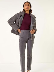 Roman Grey Corduroy Stretch Denim Trousers - Image 2 of 5