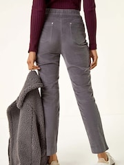 Roman Grey Corduroy Stretch Denim Trousers - Image 3 of 5