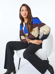 Roman Black Wide Leg Premium Stretch Trousers - Image 2 of 5