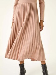 Roman Pink High Neck Pleated Midi Dress - Image 5 of 5