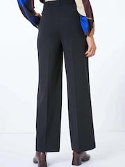 Roman Black Short Wide Leg Stretch Trousers - Image 2 of 5