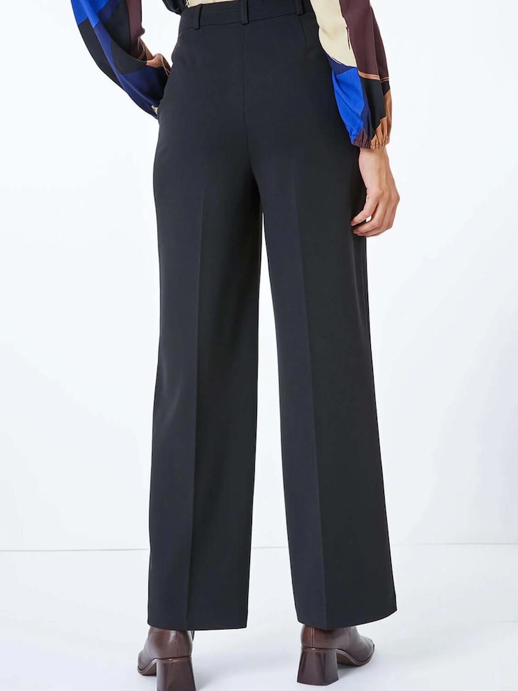 Roman Black Short Wide Leg Stretch Trousers - Image 2 of 5 Roman Black Short Wide Leg Stretch Trousers - Image 2 of 5