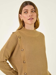Roman Natural Side Buttoned Knit Jumper - Image 1 of 5