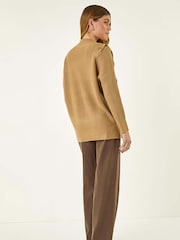 Roman Natural Side Buttoned Knit Jumper - Image 3 of 5