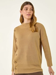 Roman Natural Side Buttoned Knit Jumper - Image 4 of 5