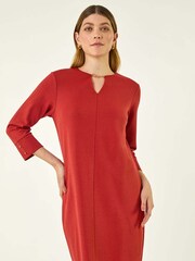 Roman Red Keyhole Chain Shift Dress - Image 1 of 5