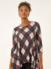 Roman Pink Jacquard Stretch Tunic Top - Image 2 of 5