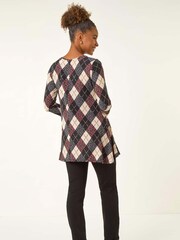 Roman Pink Jacquard Stretch Tunic Top - Image 3 of 5