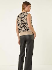 Roman Natural Animal Tie Front Knitted Jumper - Image 4 of 6