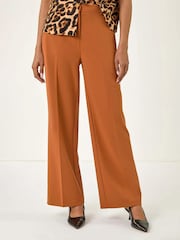 Roman Orange Short Wide Leg Stretch Trousers - Image 4 of 5