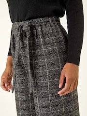 Roman Charcoal Belted Check Culotte Trousers - Image 5 of 5