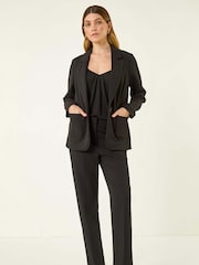 Roman Black Single Breasted Stretch Blazer - Image 2 of 5