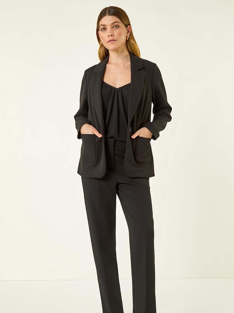 Roman Black Single Breasted Stretch Blazer - Image 2 of 5