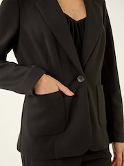 Roman Black Single Breasted Stretch Blazer - Image 5 of 5