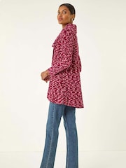 Roman Red Chenille Cowl Neck Tunic Top - Image 3 of 5