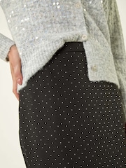 Roman Black Diamante Stretch Pencil Midi Skirt - Image 5 of 5