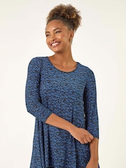 Roman Blue Spot Print Tunic Stretch Top - Image 1 of 5