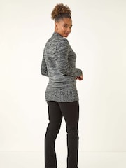 Roman Grey Longline Buttoned Knit Jumper - Image 3 of 5