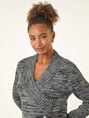 Roman Grey Longline Buttoned Knit Jumper - Image 4 of 5
